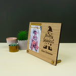 Custom made first Christmas photo frame. Personalised engraved picture frame for new born baby