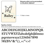 Personalised pet dog photo display stand. Custom made wooden photograph frame