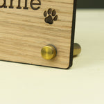 Personalised dog wooden photo frame. Custom made gift for dog owners