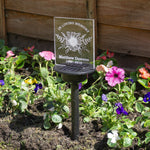 Condolence gift custom memorial sign. Solar powered multi coloured LED personalised name plaque