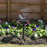 Custom graveside light up LED name plaque. Solar powered multi colour garden cemetery remembrance decor.