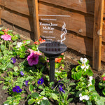 Condolence gift Thinking of you memorial present. Solar powered personalised LED garden name plaque sign