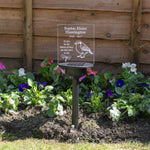 Memory garden name sign condolence gift. Personalised light up LED remembrance plaque