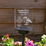 Memory garden name sign condolence gift. Personalised light up LED remembrance plaque