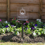 Custom memorial plaque for parents or grandparents. Personalised solar power garden graveside light up sign. in memory of, condolence gift