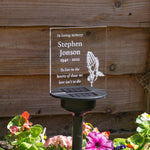 Catholic praying hands with rosary beads memorial LED sign Personalised solar powered outdoor LED name plaque
