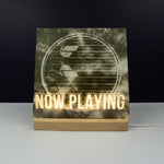 Personalised 'Now Playing' LED vinyl record sign.