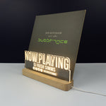 Personalised 'Now Playing' LED vinyl record sign.