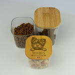 Personalised Yorkipoo Dog Treat Jar. Custom Biscuit Storage. Yorkie Poodle Cross