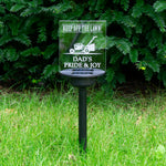 Solar powered outdoor 'Keep off the lawn' light up LED sign. Fathers day gift