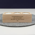 Personalised house warming gifts. Engraved candle holder