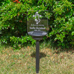 Christian cross memorial plaque Personalised solar powered outdoor LED sign