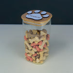 Personalised pet dog cat paw print treat jar