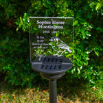 Memory garden name sign condolence gift. Personalised light up LED remembrance plaque