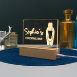 Personalised light up LED cocktail bar sign