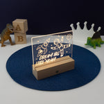 Personalised boy's LED name plaque. Light up bedroom sign
