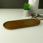 Stag head wooden coin tray