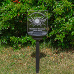 Condolence gift custom memorial sign. Solar powered multi coloured LED personalised name plaque