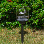 Custom memorial plaque for parents or grandparents. Personalised solar power garden graveside light up sign. in memory of, condolence gift