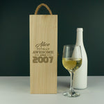 Personalised 18th Birthday present custom engraved wood champagne gifting box