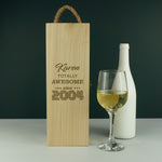 Personalised 21st Birthday present custom engraved wood champagne gifting box