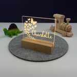 Personalised butterfly bedroom night light. Small neon name sign