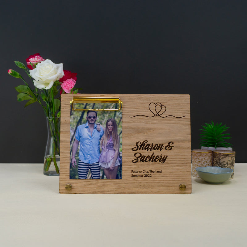 Photo gift idea for couples. Personalised photo frame. Relationship milestones anniversary
