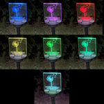 Solar powered light up outdoor LED name plaque graveside plaque.