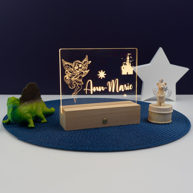 Personalised child's fairy princess light up name sign