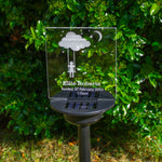 Infant loss child stillbirth memorial plaque. Personalised solar powered LED garden sign