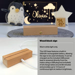 Personalised moon and star night light