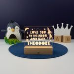 Personalised night light. Custom LED bedroom name plaque
