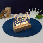 Personalised night light. Custom LED bedroom name plaque
