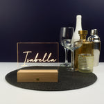 Personalised mini light up LED sign. Cursive text name plaque