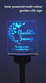 Sorry for your loss memorial gift Personalised light up LED garden decoration