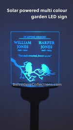 Custom made remembrance gift for couples parents Light up LED garden cemetery name plaque