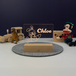 Custom LED playroom name sign. Bunny rabbit light