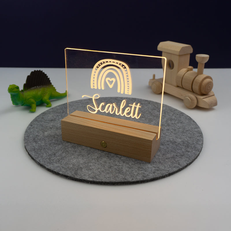 Personalised light up rainbow child's name sign