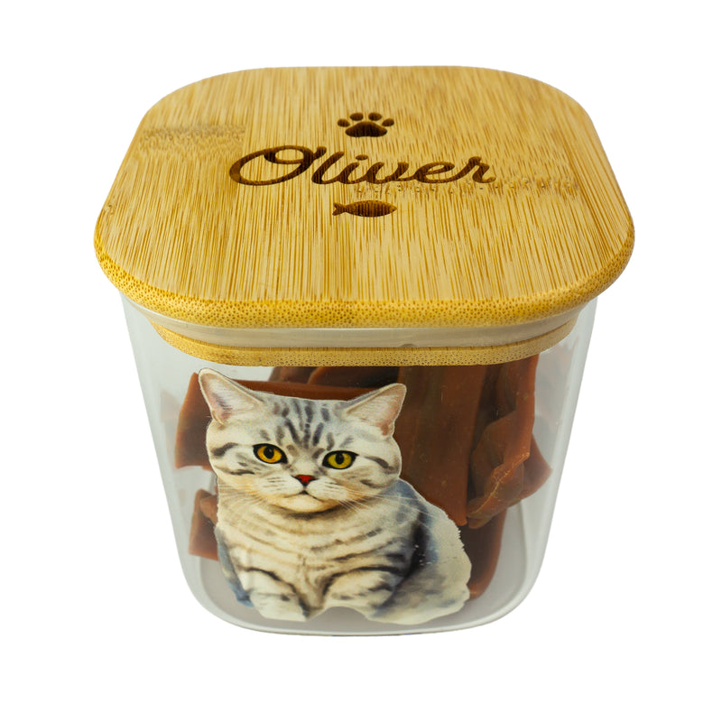 Personalised British Shorthair cat treat jar