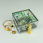 Personalised square glass trinket box
