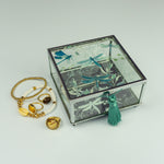 Personalised square glass trinket box