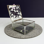 Personalised square glass trinket box