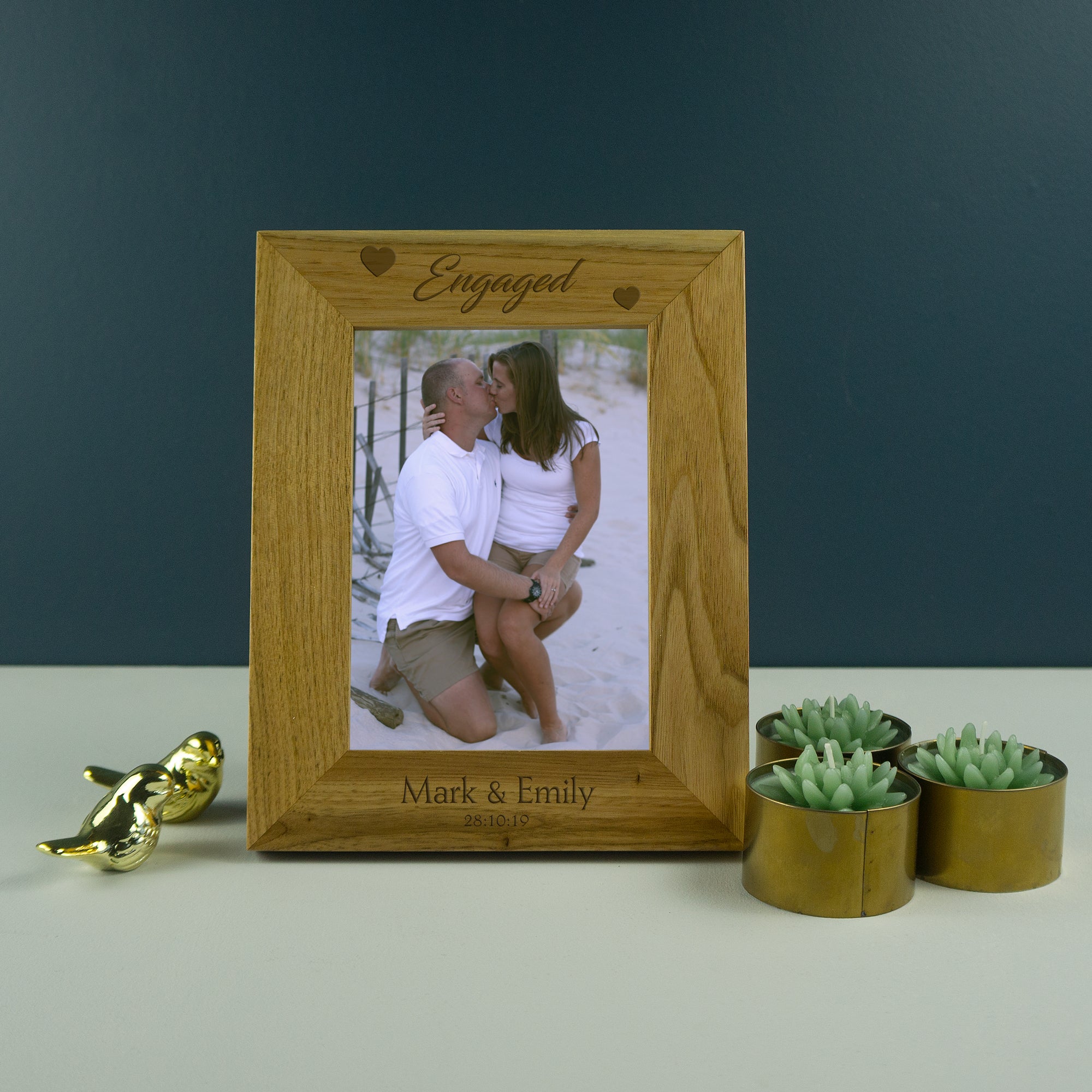 Engagement wooden photo frame