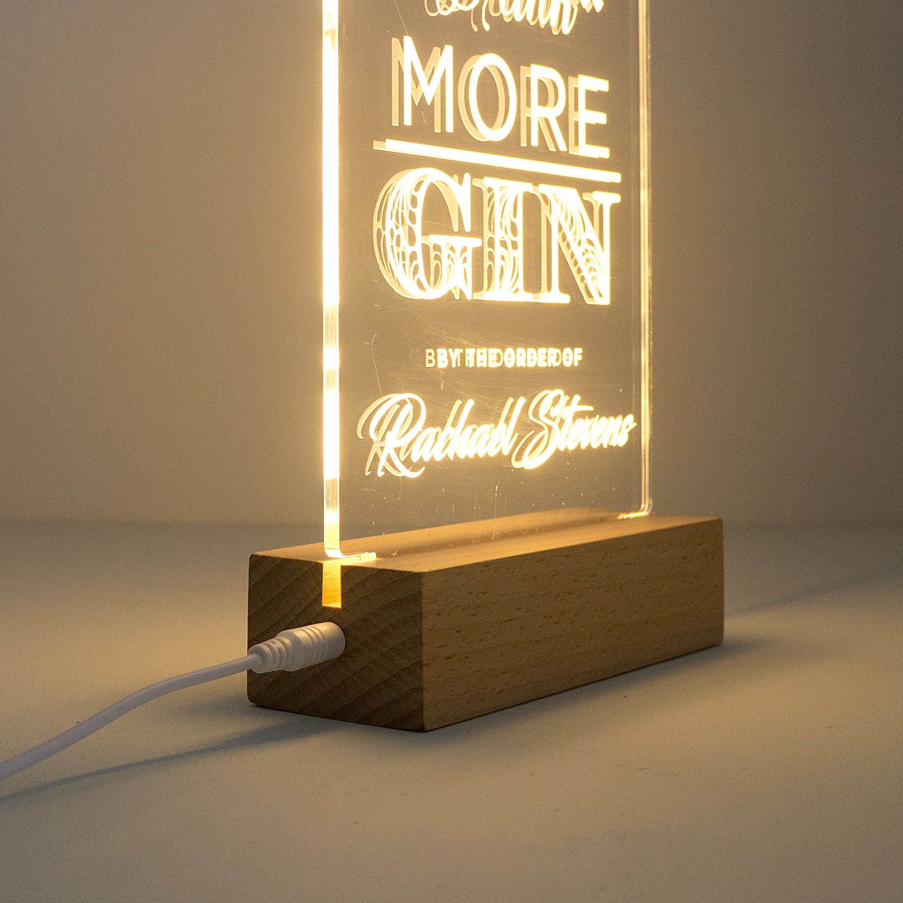 Drink more gin LED sign