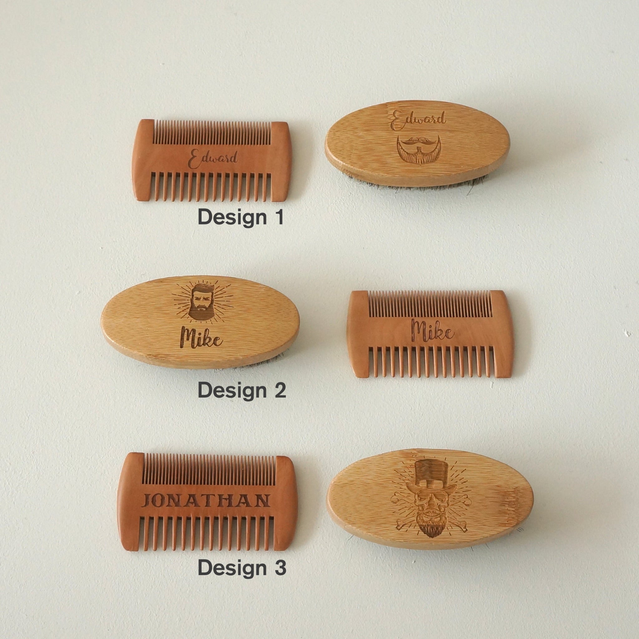 Beard comb and brush set