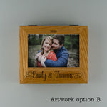 Oak photo memory box for couples