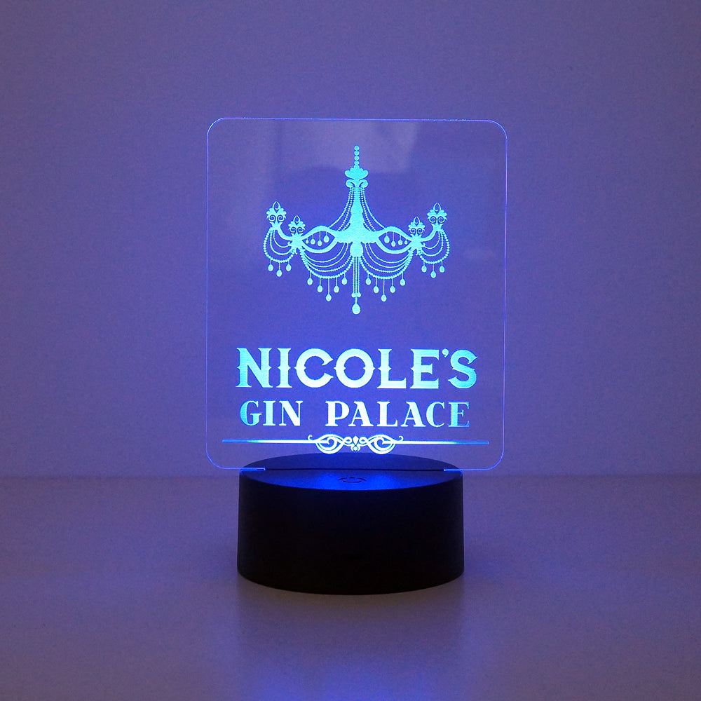 Gin palace multi colour LED sign