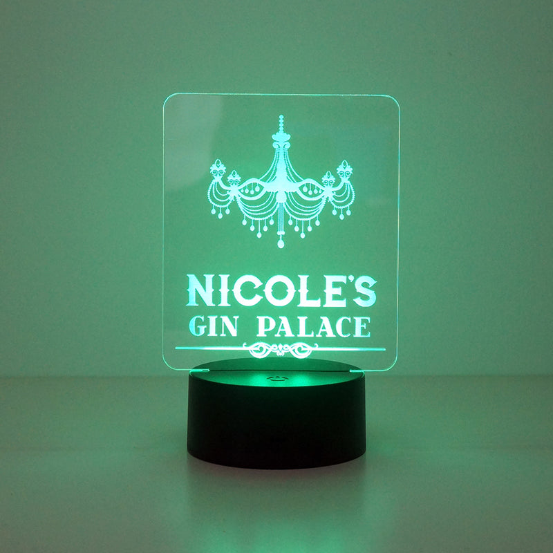 Gin palace multi colour LED sign