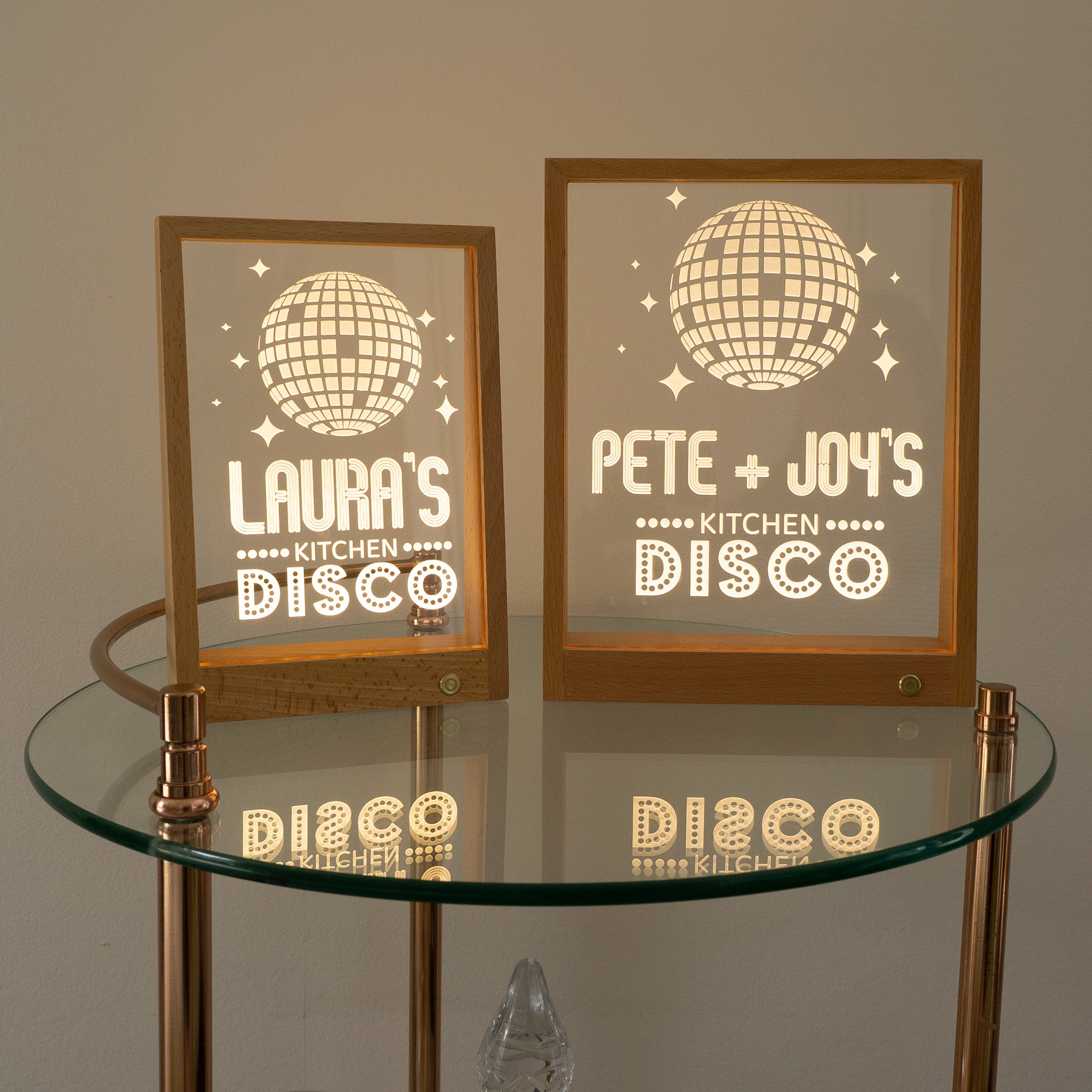 Wireless personalised Kitchen Disco light up LED sign