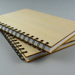 Custom engraved wooden A5 spiral bound book. End of year thank you gift.